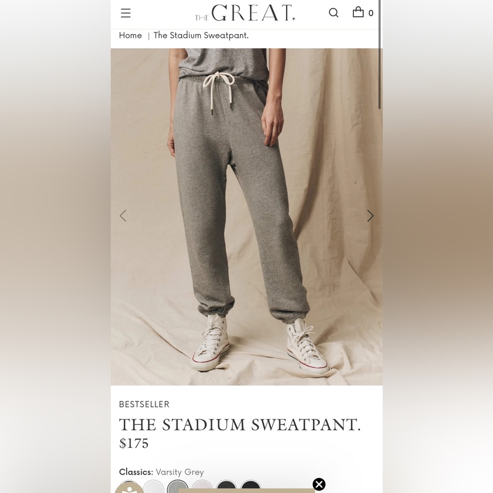 THE GREAT. Heather Gray Sweatpants